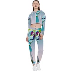 Astronaut Kiss Space Baby Cropped Zip Up Lounge Set by Bedest
