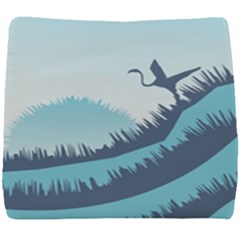Swan Flying Bird Wings Waves Grass Seat Cushion by Bedest