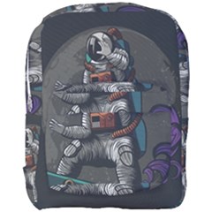Illustration Astronaut Cosmonaut Paying Skateboard Sport Space With Astronaut Suit Full Print Backpack by Ndabl3x