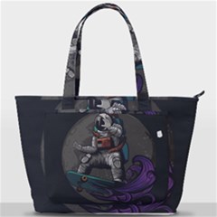 Illustration Astronaut Cosmonaut Paying Skateboard Sport Space With Astronaut Suit Back Pocket Shoulder Bag  by Ndabl3x