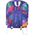 Cartoon Funny Aliens With Ufo Duck Starry Sky Set Full Print Backpack View2
