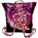 Astronaut Spacesuit Standing Surfboard Surfing Milky Way Stars Buckle Up Backpack View3