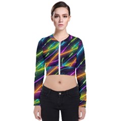 Vibrant Neon Dreams Long Sleeve Zip Up Bomber Jacket by essentialimage