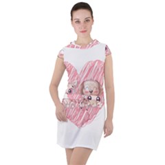 Paw Dog Pet Puppy Canine Cute Drawstring Hooded Dress by Sarkoni