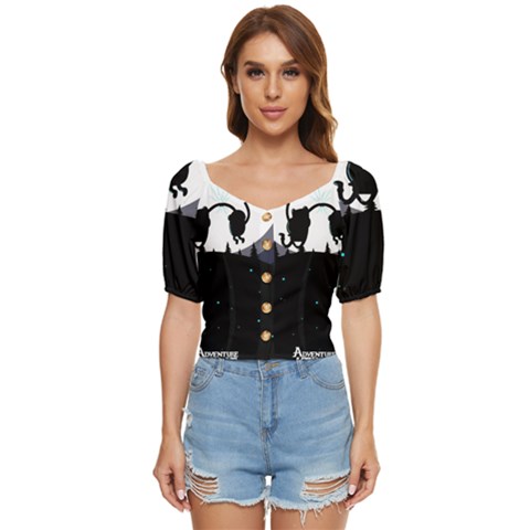 Cartoon  Adventure Time Button Up Blouse by Bedest