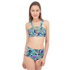 Graffiti Pop Art Crazy Retro Cage Up Bikini Set by Bedest