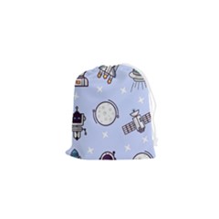 Seamless Pattern With Space Theme Drawstring Pouch (xs) by Hannah976