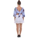Seamless Pattern With Space Theme Tie Back Butterfly Sleeve Chiffon Top View2