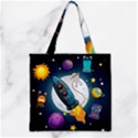 Spaceship Astronaut Space Zipper Grocery Tote Bag View2