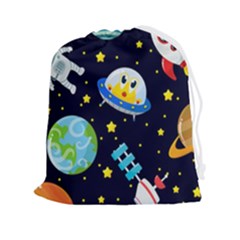 Space Seamless Pattern Illustration Drawstring Pouch (2xl) by Hannah976
