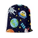 Space Seamless Pattern Illustration Drawstring Pouch (2XL) View2
