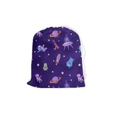 Space Seamless Pattern Drawstring Pouch (medium) by Hannah976
