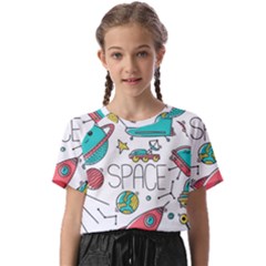 Space Cosmos Seamless Pattern Seamless Pattern Doodle Style Kids  Basic T-shirt by Hannah976