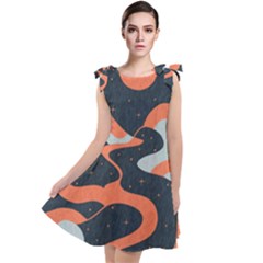Dessert And Mily Way  pattern  Tie Up Tunic Dress by coffeus