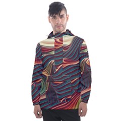 Dessert Storm Wave  pattern  Men s Front Pocket Pullover Windbreaker by coffeus