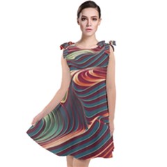 Dessert Storm Wave  pattern  Tie Up Tunic Dress by coffeus