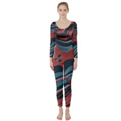 Dessert Land  pattern  All Over Print Design Long Sleeve Catsuit by coffeus