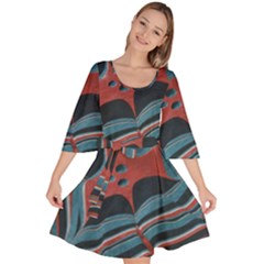 Dessert Land  pattern  All Over Print Design Velour Kimono Dress by coffeus