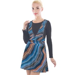 Dessert Waves  pattern  All Over Print Design Plunge Pinafore Velour Dress by coffeus