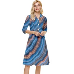 Dessert Waves  pattern  All Over Print Design Classy Knee Length Dress by coffeus