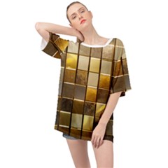 Golden Mosaic Tiles  Oversized Chiffon Top by essentialimage