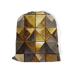 Golden Mosaic Tiles  Drawstring Pouch (xl) by essentialimage365