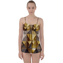 Golden Mosaic Tiles  Babydoll Tankini Set by essentialimage365
