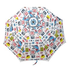 Monster Cool Seamless Pattern Folding Umbrellas by Hannah976
