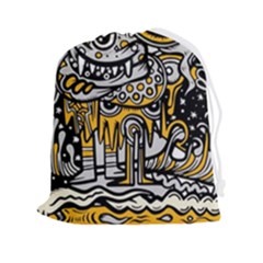 Crazy Abstract Doodle Social Doodle Drawing Style Drawstring Pouch (2xl) by Hannah976