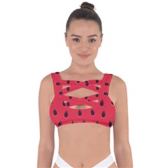 Seamless Watermelon Surface Texture Bandaged Up Bikini Top by Hannah976