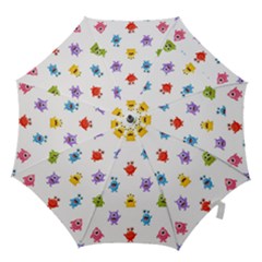 Seamless Pattern Cute Funny Monster Cartoon Isolated White Background Hook Handle Umbrellas (large) by Hannah976