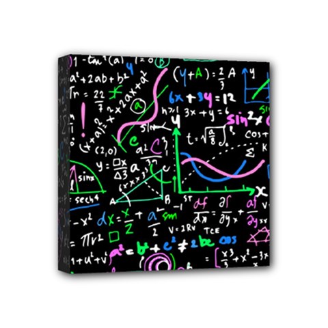 Math Linear Mathematics Education Circle Background Mini Canvas 4  X 4  (stretched) by Hannah976