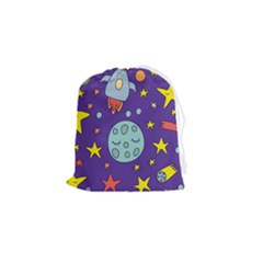 Card With Lovely Planets Drawstring Pouch (small) by Hannah976