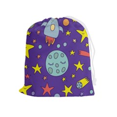 Card With Lovely Planets Drawstring Pouch (xl) by Hannah976