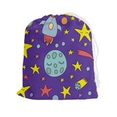 Card With Lovely Planets Drawstring Pouch (2xl) by Hannah976