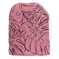 Pink Monstera Drawstring Pouch (3xl) by ConteMonfrey