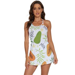 Seamless Tropical Pattern With Papaya 2-in-1 Flare Activity Dress by Ravend