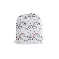 Abstract Classic Blue Background Drawstring Pouch (medium) by Apen