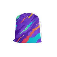 Multicolored Abstract Background Drawstring Pouch (medium) by Apen