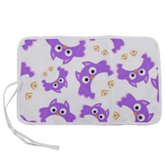 Purple Owl Pattern Background Pen Storage Case (l) by Apen