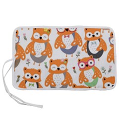 Cute Colorful Owl Cartoon Seamless Pattern Pen Storage Case (s) by Apen