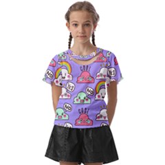 Cloud Seamless Pattern Kids  Front Cut T-shirt by Apen