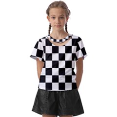 Chess Board Background Design Kids  Front Cut T-shirt by Apen