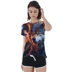 Be Dare For Everything Short Sleeve Open Back T-shirt by Saikumar