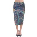 Vintage World Map Velvet Midi Pencil Skirt View1