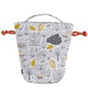Doodle Seamless Pattern With Autumn Elements Drawstring Bucket Bag View1