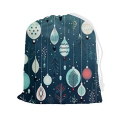 Ball Bauble Winter Drawstring Pouch (2xl) by Ravend