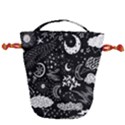 Vector Set Sketch Drawn With Space Drawstring Bucket Bag View1