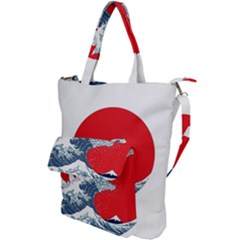 The Great Wave Of Kaiju Shoulder Tote Bag by Cendanart