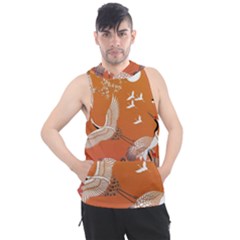 Japanese Crane Painting Of Birds Men s Sleeveless Hoodie by Cendanart